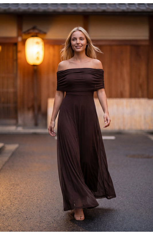 Women's Maxi Dress | Off-Shoulder | A-Line