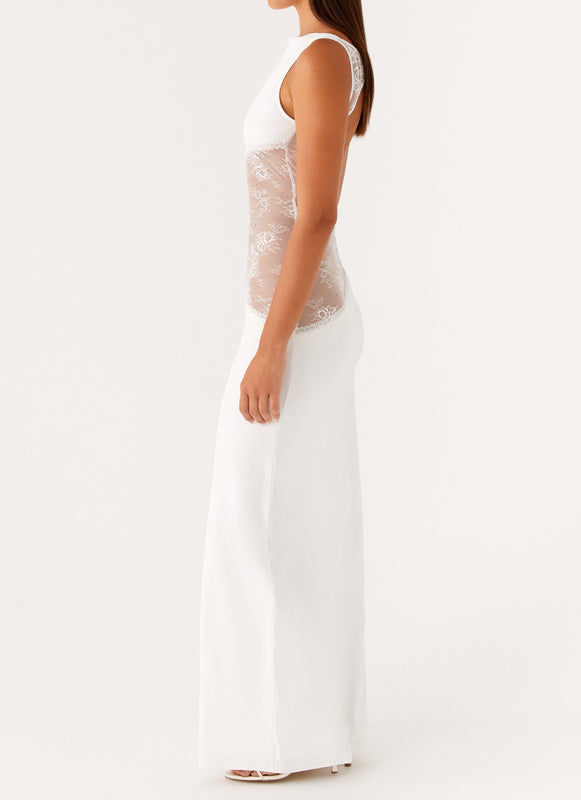Noelia Zwarte Lange Jurk | Elegante Maxi Jurk met Open Rug en Kanten Details 33