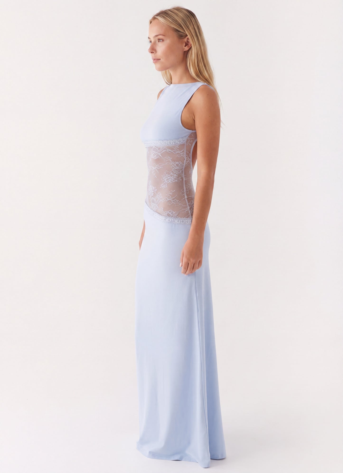 Noelia Lange Dress | Elegant Maxi Dress with Open Back and Lace Details