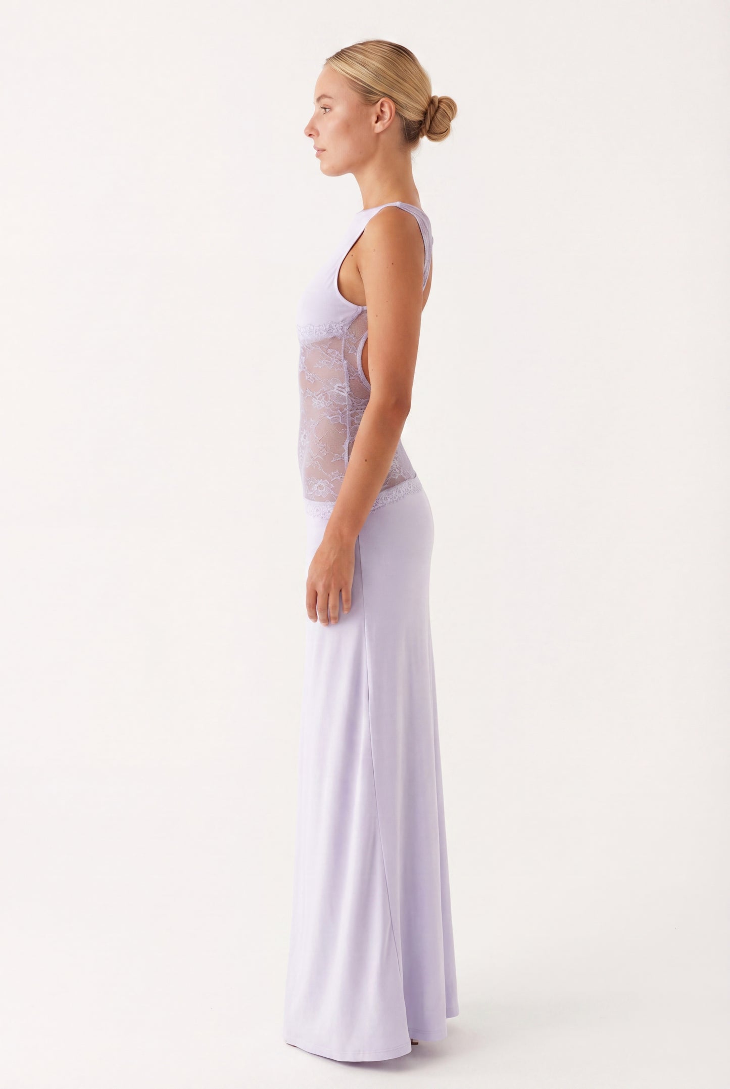 Noelia Lange Dress | Elegant Maxi Dress with Open Back and Lace Details