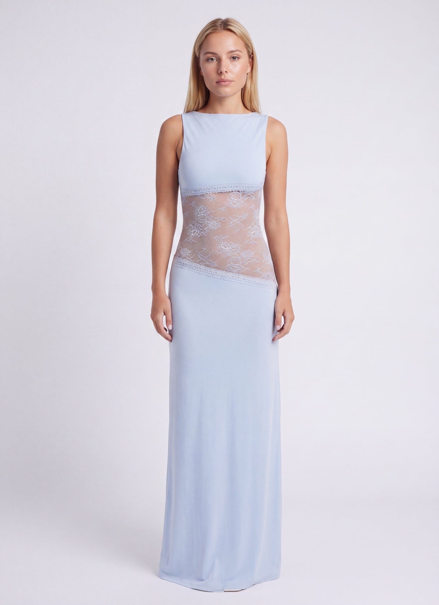 Noelia Lange Dress | Elegant Maxi Dress with Open Back and Lace Details