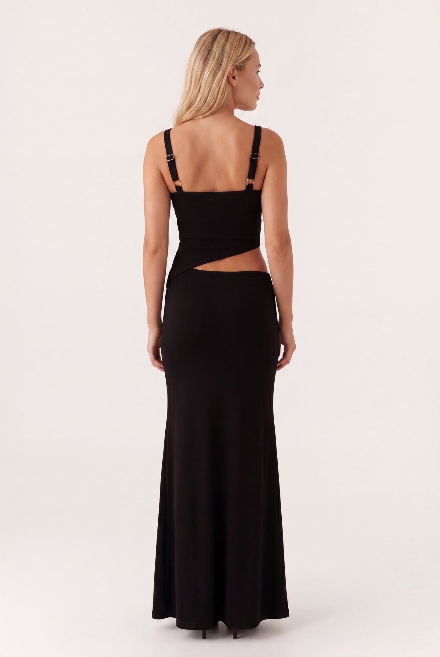 Jocelyn Maxi Jurk | Open Rug en Strikdetail met Elegante Flair