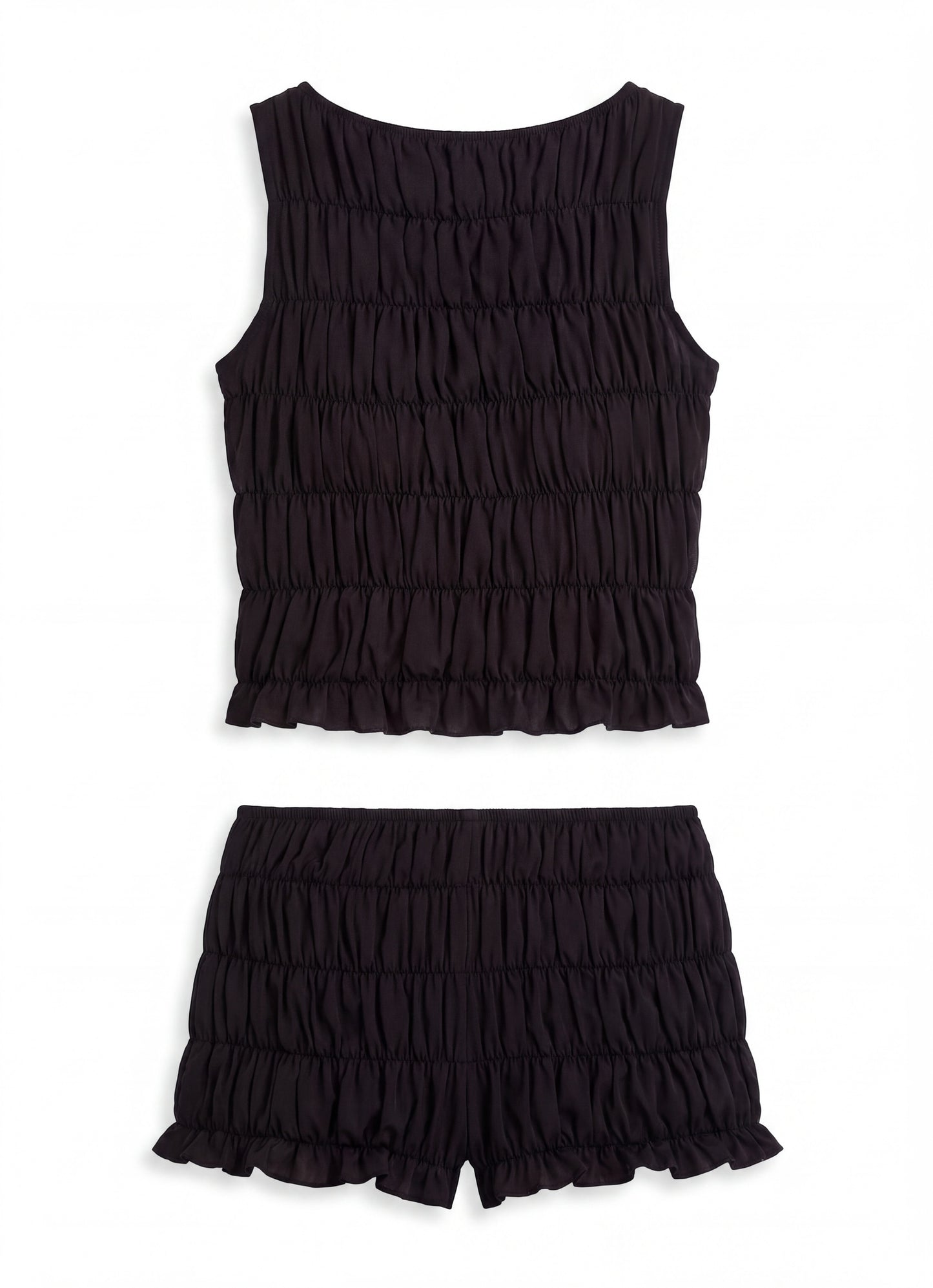 Messina Dames Co-ord Set | Geruched Top & Micro Shorts | Ruffle