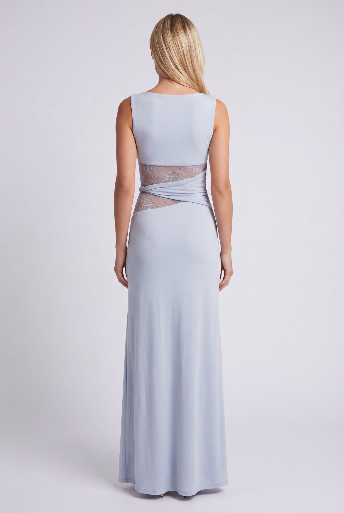 Oriana Maxi Dress | Round Neckline and Lace Waist for Women