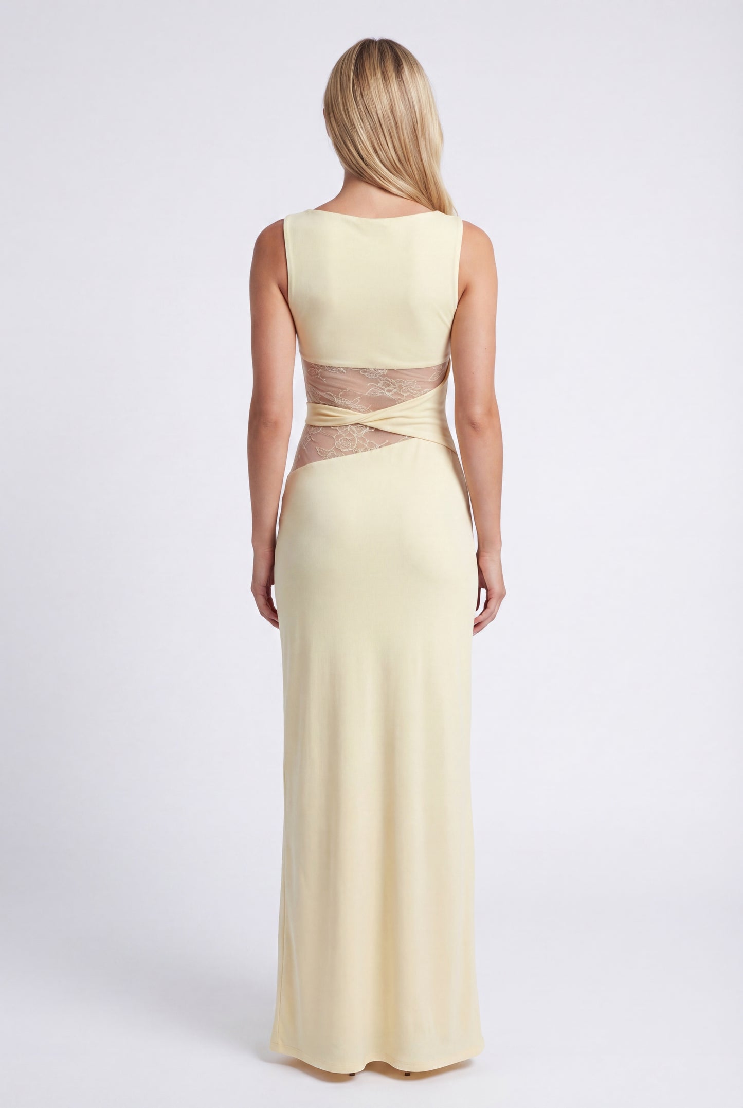 Oriana Maxi Dress | Round Neckline and Lace Waist for Women