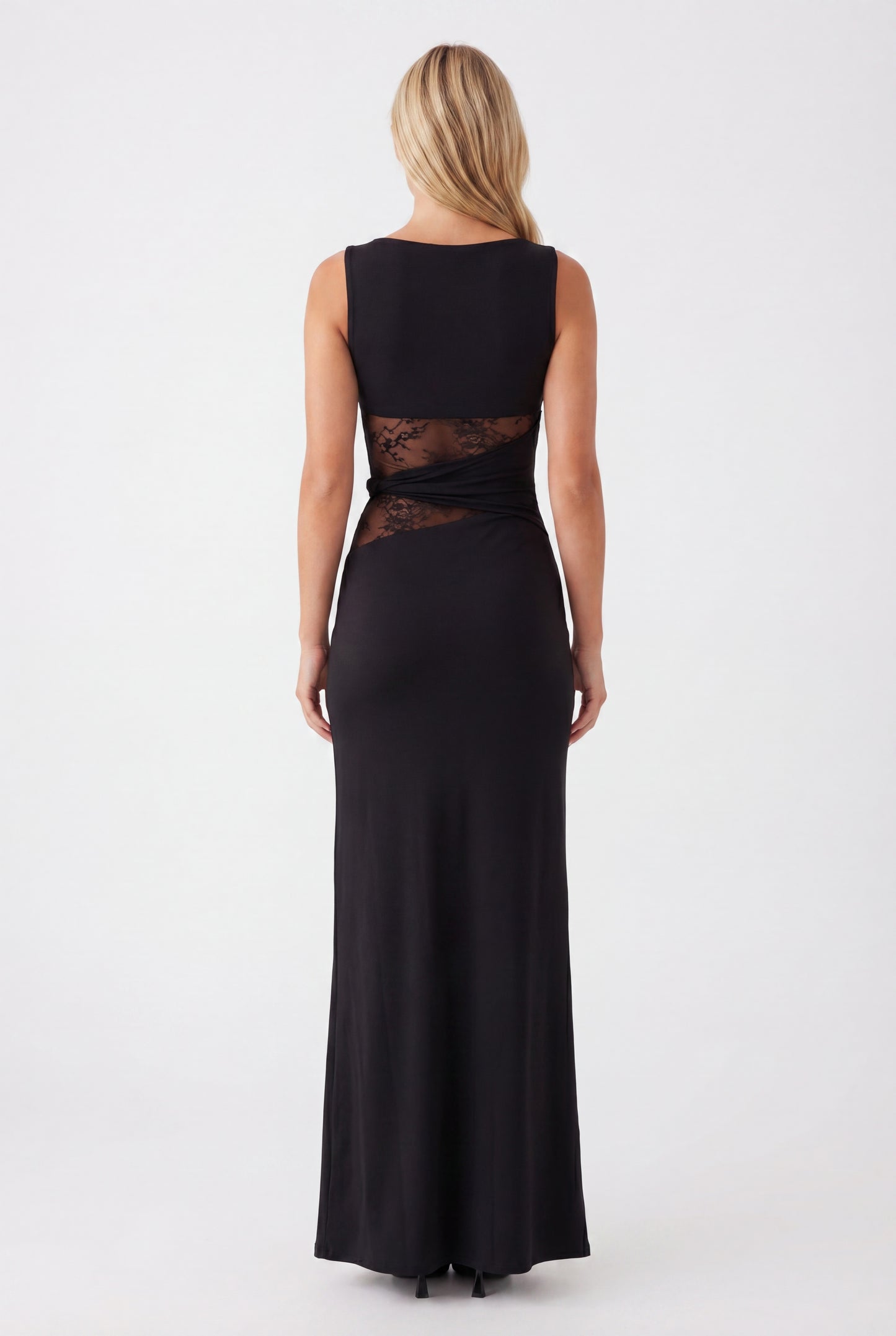 Oriana Maxi Dress | Round Neckline and Lace Waist for Women