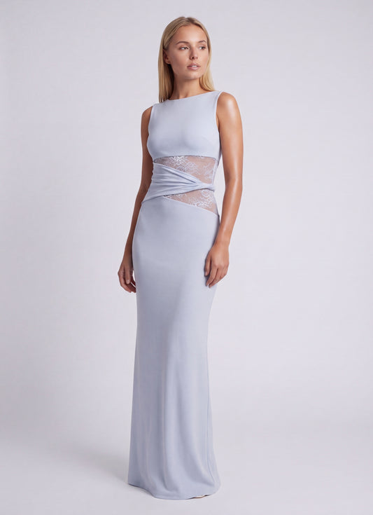Oriana Maxi Jurk | Ronde Halslijn en Kanten Taille voor Dames