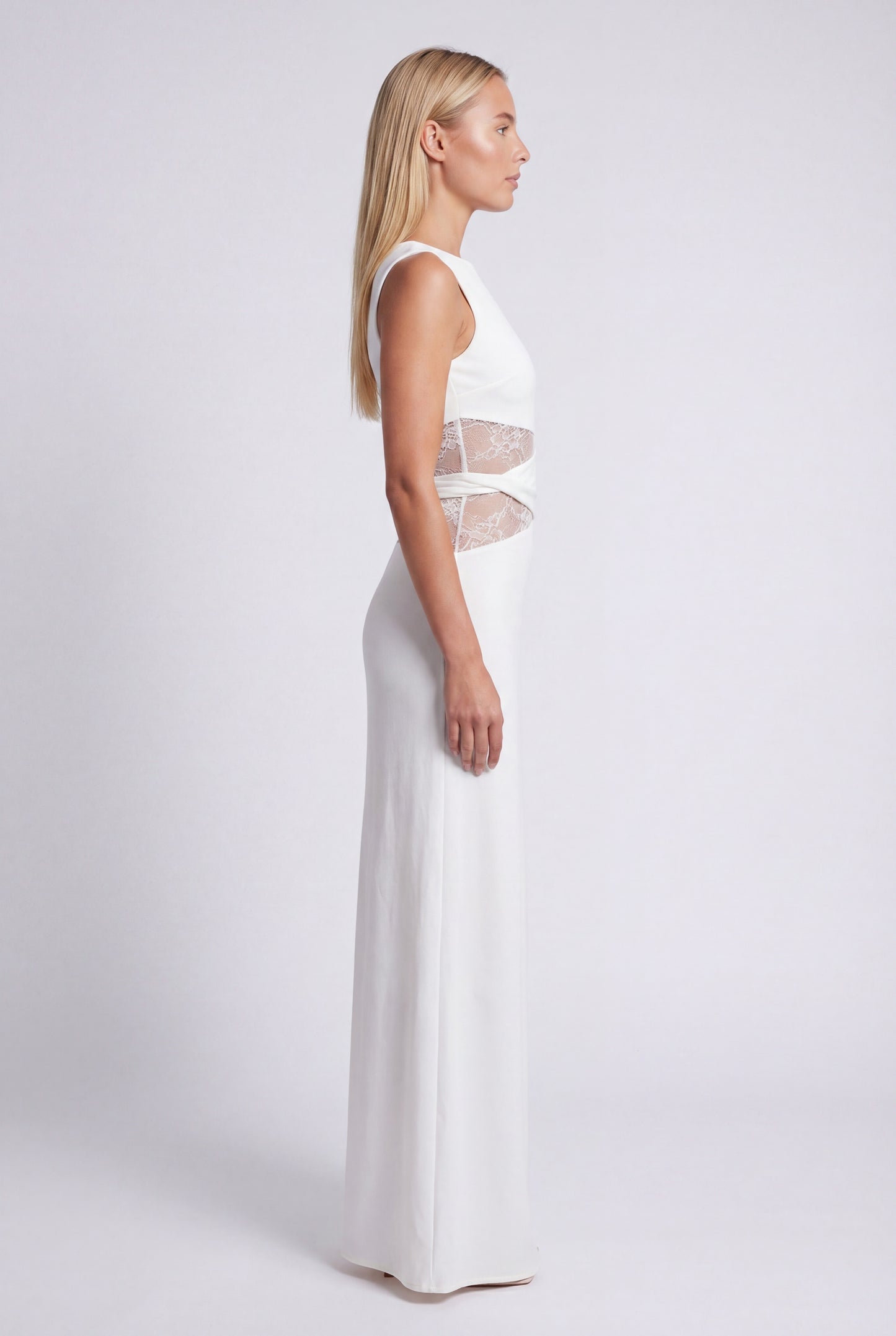 Oriana Maxi Dress | Round Neckline and Lace Waist for Women