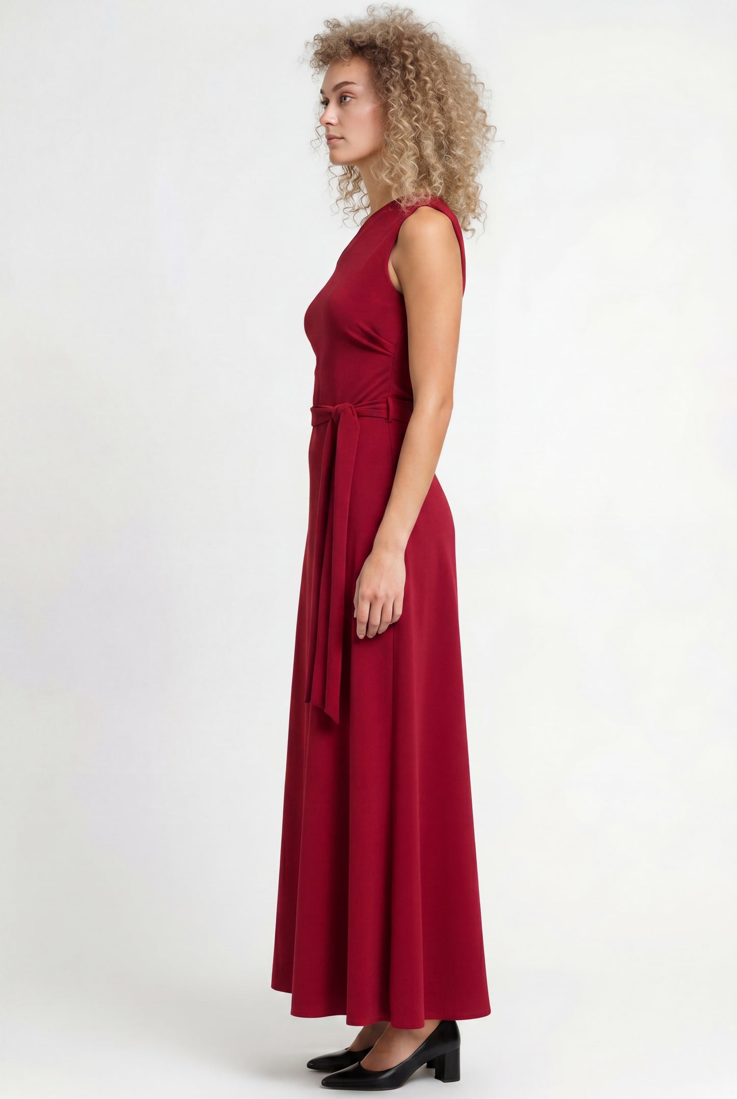 Zarina Women's Maxi Dress | Sleeveless | Bow Belt | Elegant A-Line Style