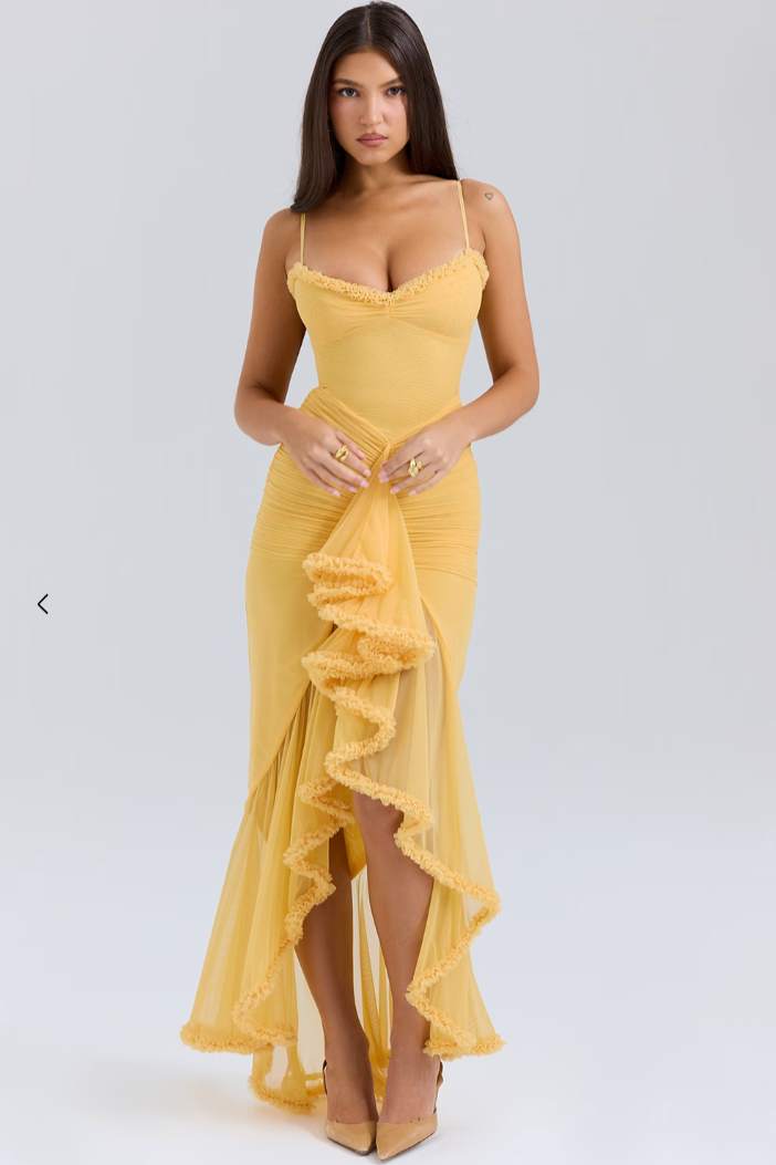 Serena Avondjurk – Ruffles en Sweetheart Halslijn 4