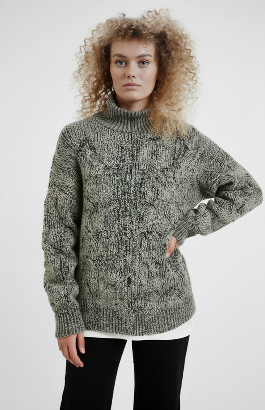 Dames Vest | Colkraag | Grof Gebreid Kabelpatroon