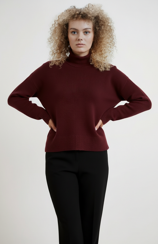 Nerina Dames Coltrui | Zachte Gebreide Textuur | Relaxed Fit | Fijne Boordafwerking