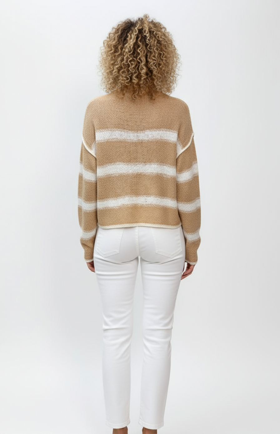 Kira Gestreepte Trui | Zachte Gebreide Stof Met Ronde Hals