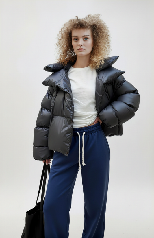 Jorunn Gewatteerde Jas Dames |  Oversized Winterjas met afneembare capuchon