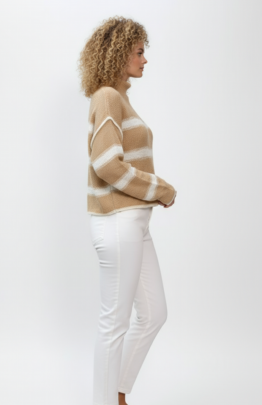 Kira Gestreepte Trui | Zachte Gebreide Stof Met Ronde Hals
