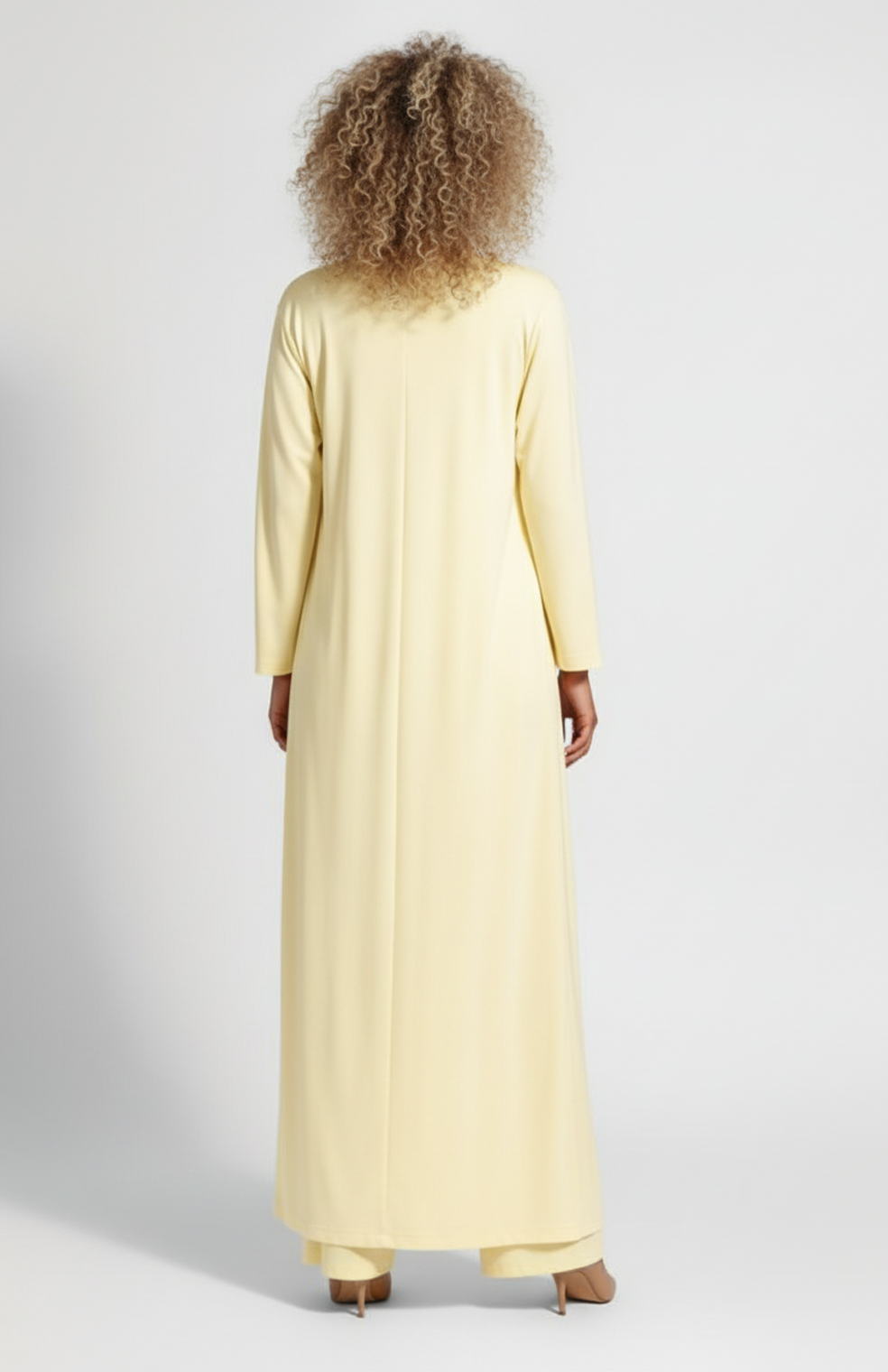 Dames Lounge Set | Lange Open Cardigan + Top + Wijde Broek | Soepelvallende Pasvorm