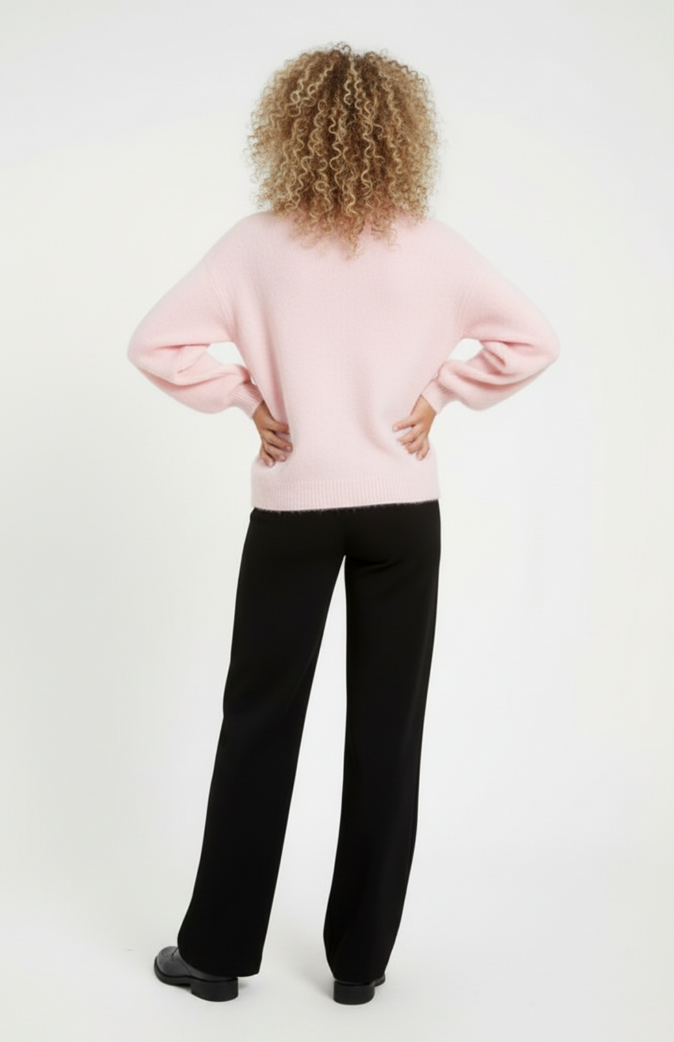 Dames Trui | Zachte Gebreide Stof | Relaxed Fit | Lichtroze