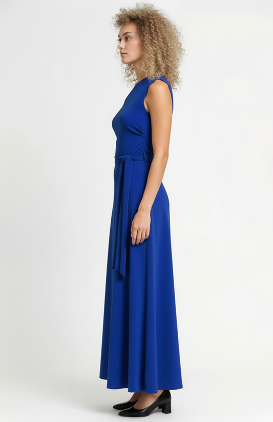 Zarina Dames Maxi Jurk | Mouwloos | Strikceintuur | Elegant A-Lijn Model