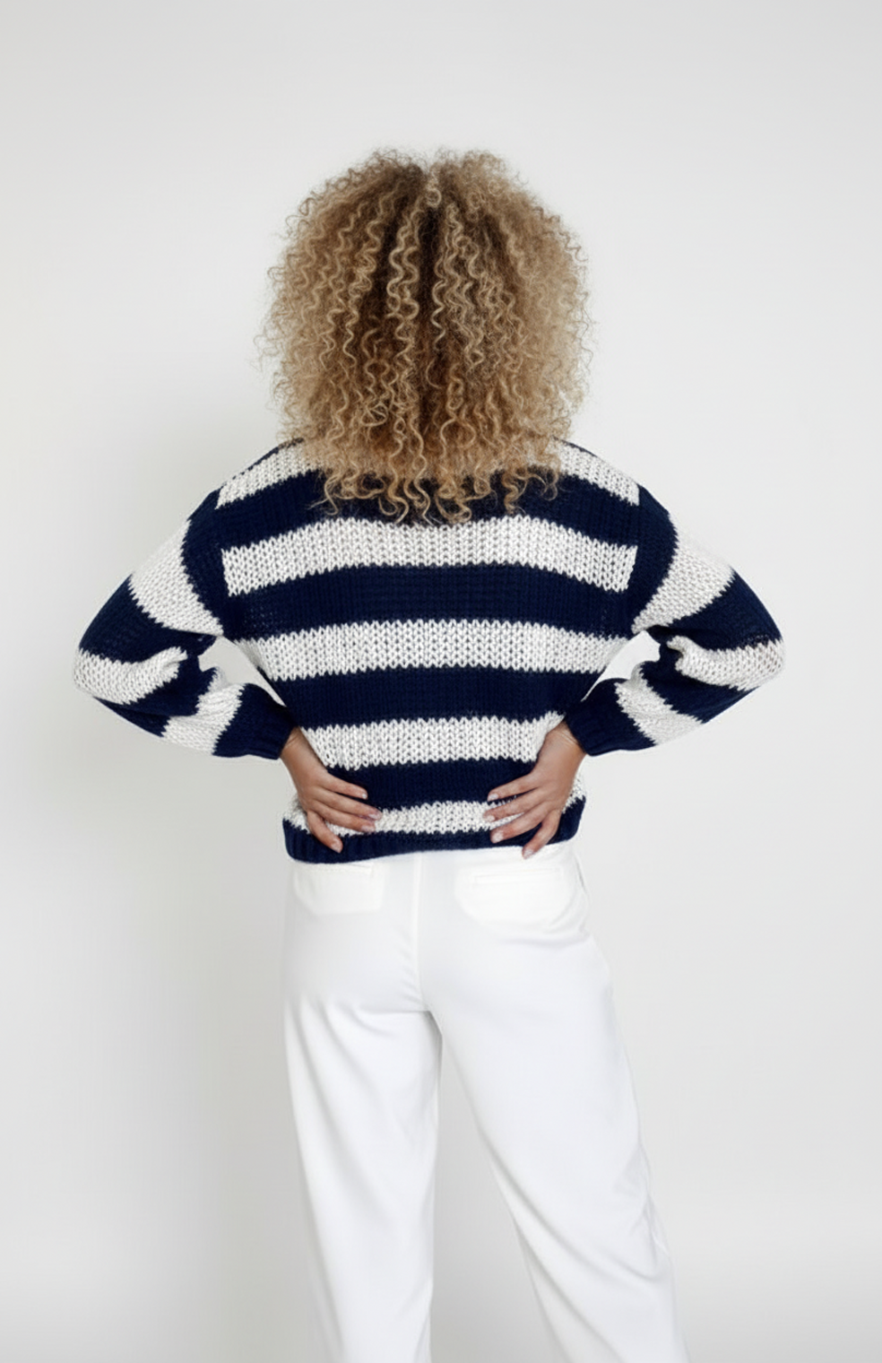 Seline Dames Trui | Gestreept | Grof Gebreid | Relaxte Pasvorm