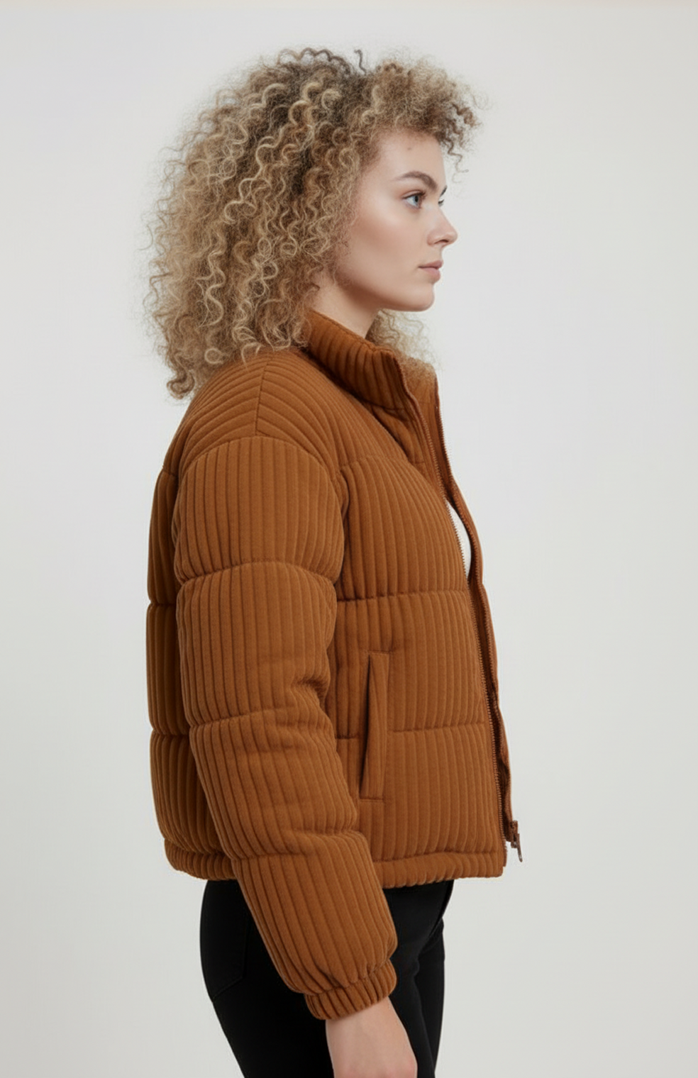 Kiral Dames Pufferjas | Korte Gewatteerde Jas Met Ribstructuur