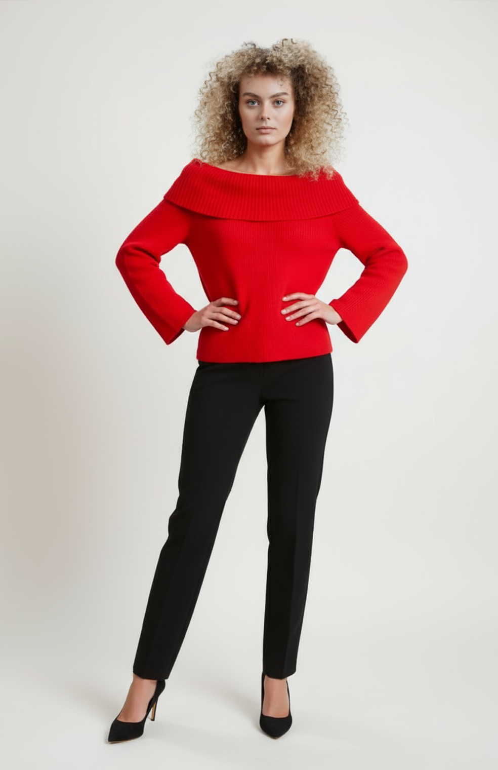 Elina Damestrui | Off-Shoulder Boothals | Rechte Mouwen | Zacht Gebreid Ontwerp