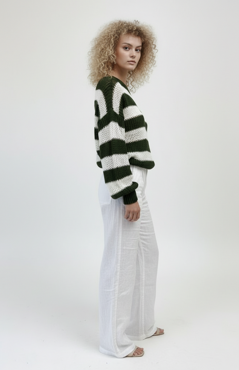 Seline Dames Trui | Gestreept | Grof Gebreid | Relaxte Pasvorm
