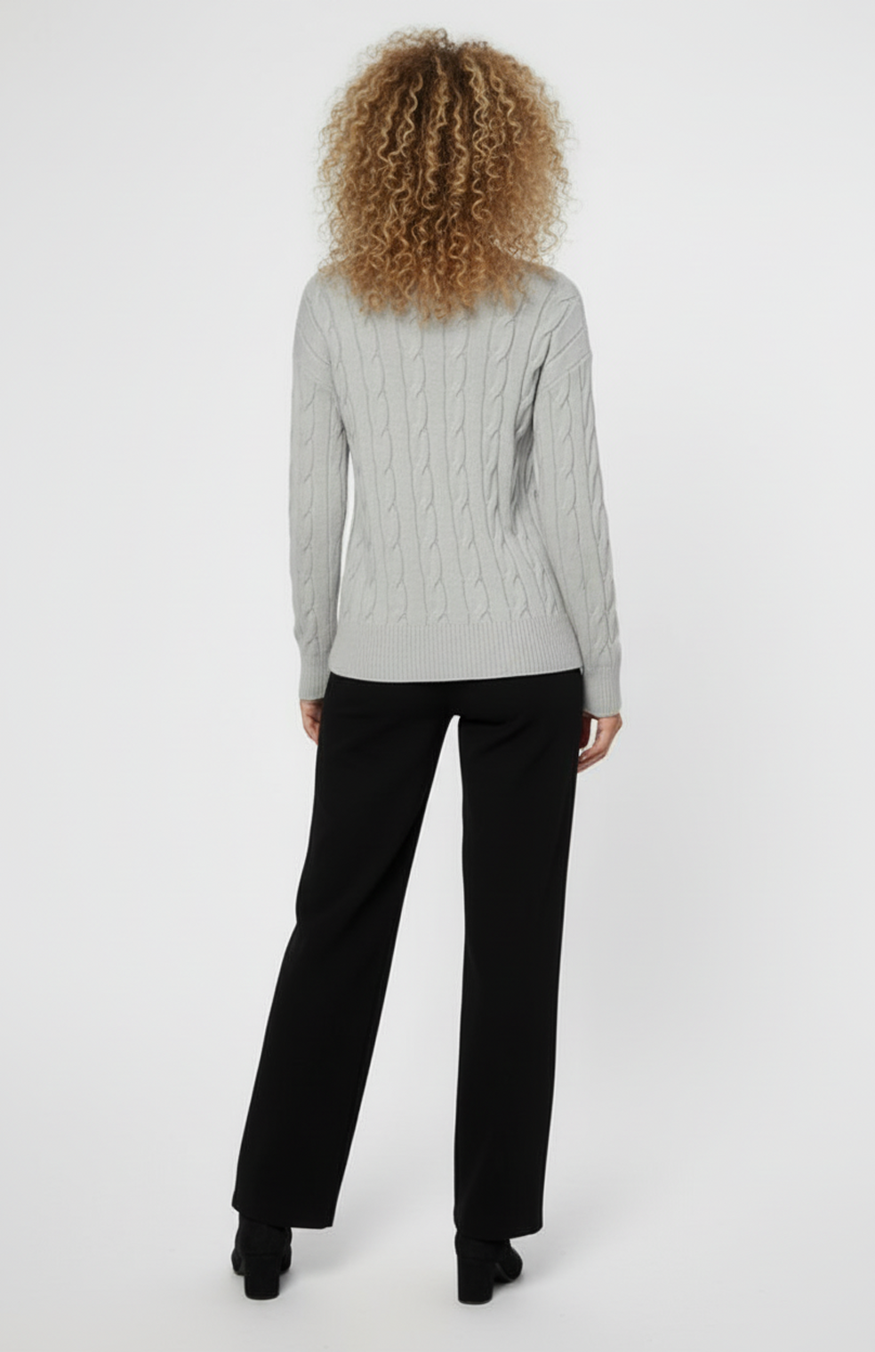 Viviana Dames Trui | Kabelgebreid | V-Hals | Zachte Gebreide Textuur | Comfort Fit