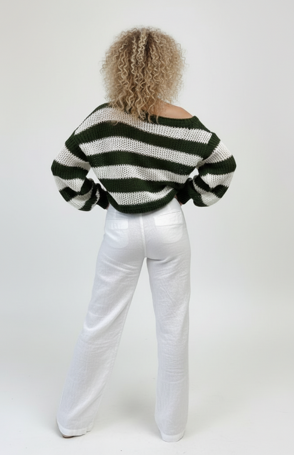 Seline Dames Trui | Gestreept | Grof Gebreid | Relaxte Pasvorm