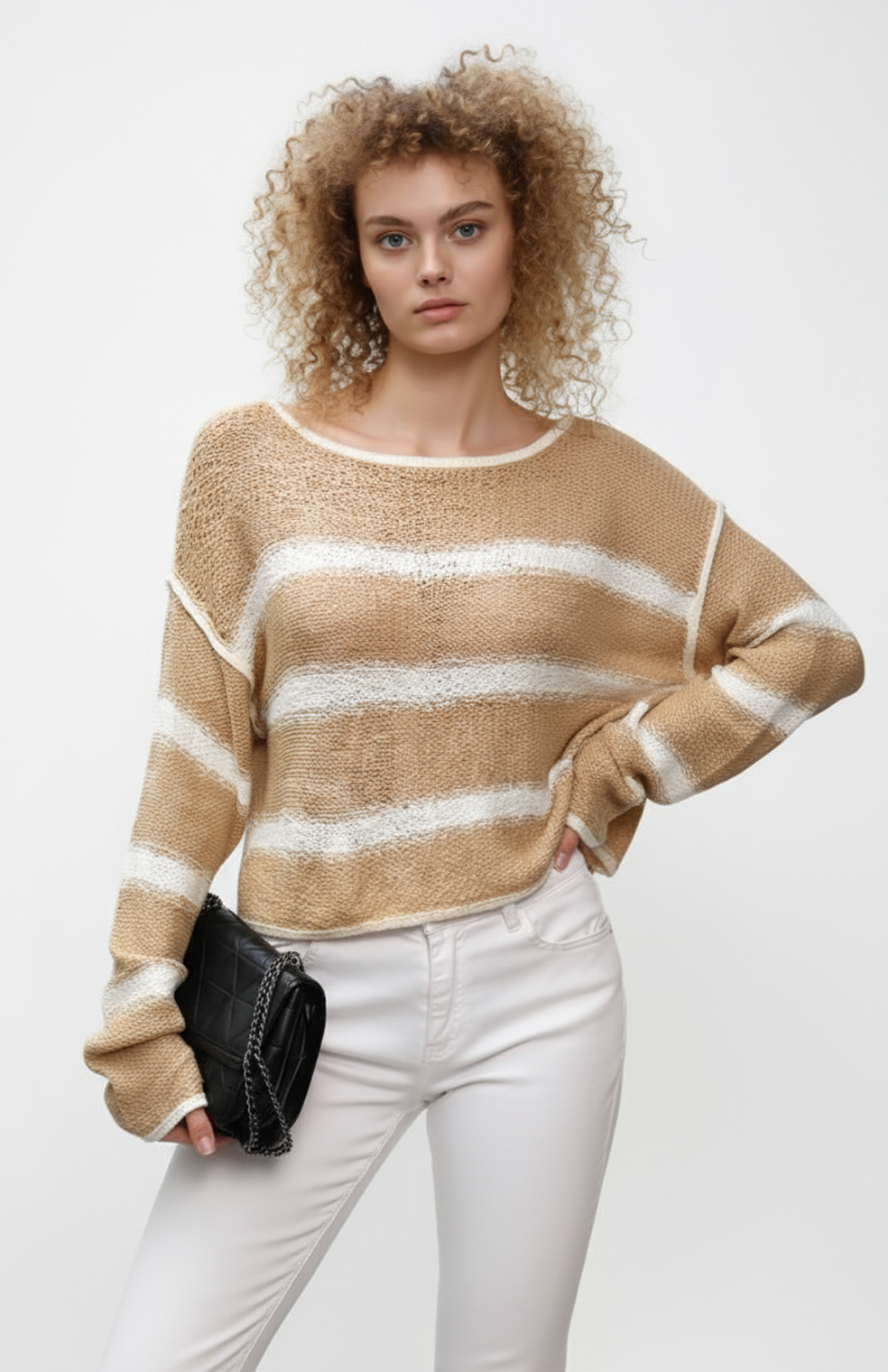 Kira Gestreepte Trui | Zachte Gebreide Stof Met Ronde Hals
