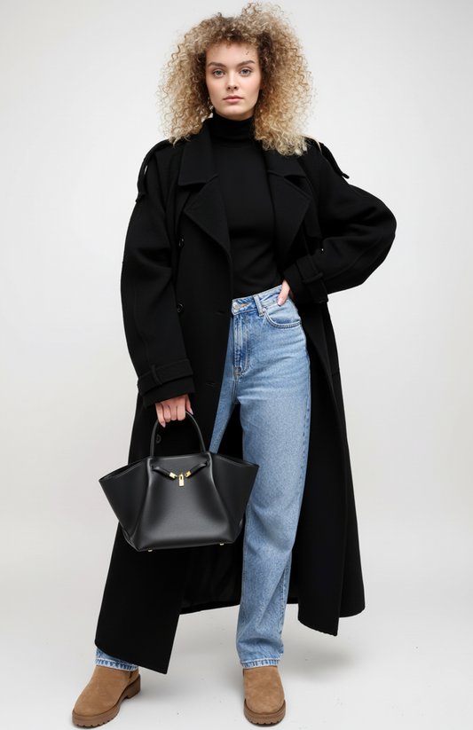 Ivara Damesmantel | Oversized Winterjas met Dubbele Knopen