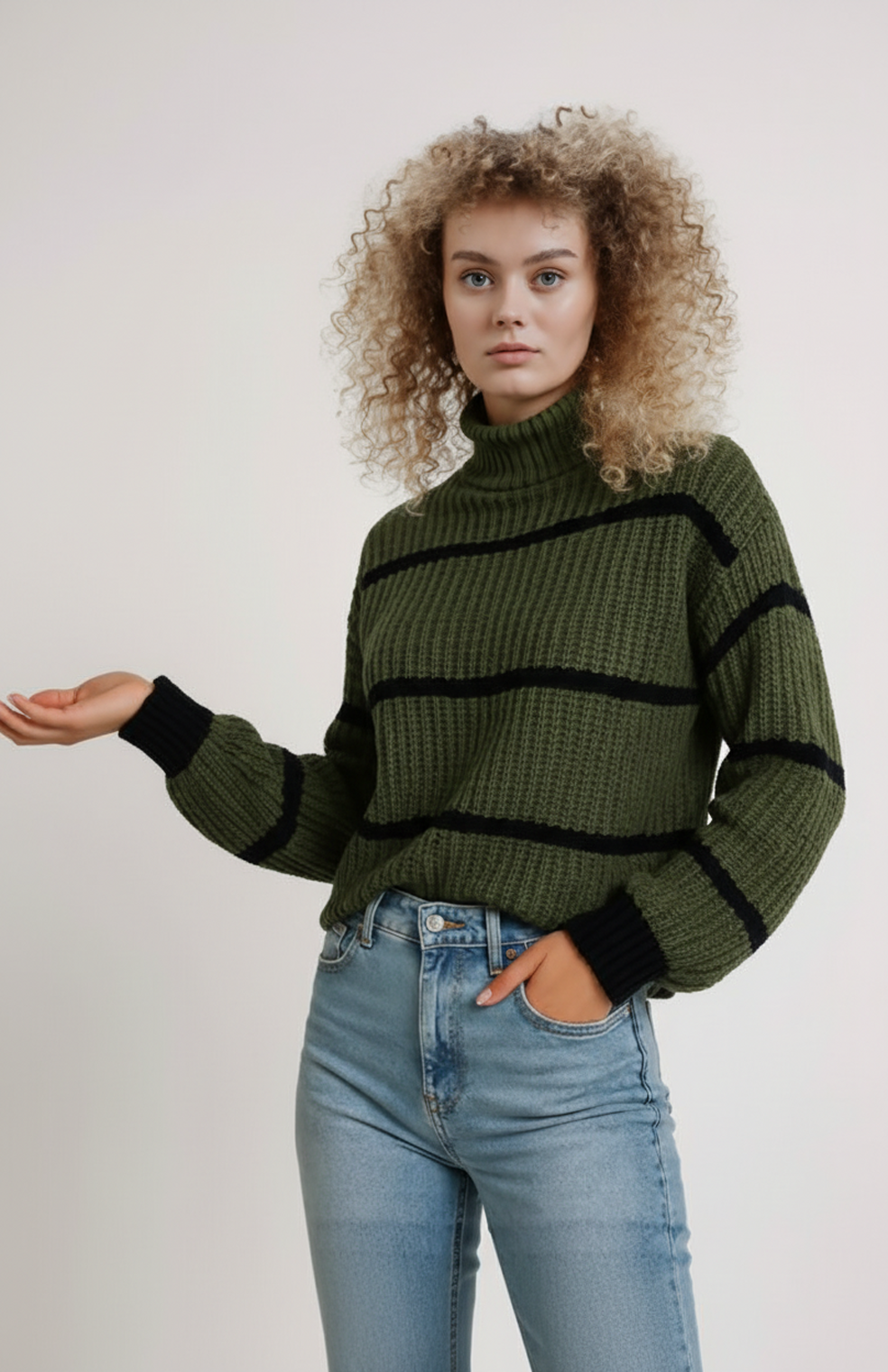 Nerina Dames Coltrui | Losse Pasvorm | Gestreept Design | Geribde Structuur