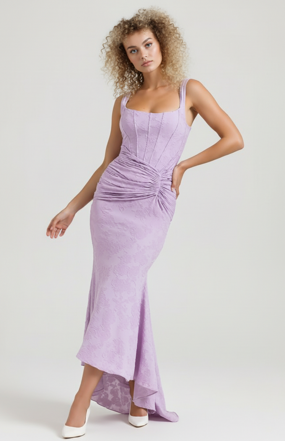 Allegra Damesjurk | Aansluitend | Asymmetrisch | Met Drapeerdetail