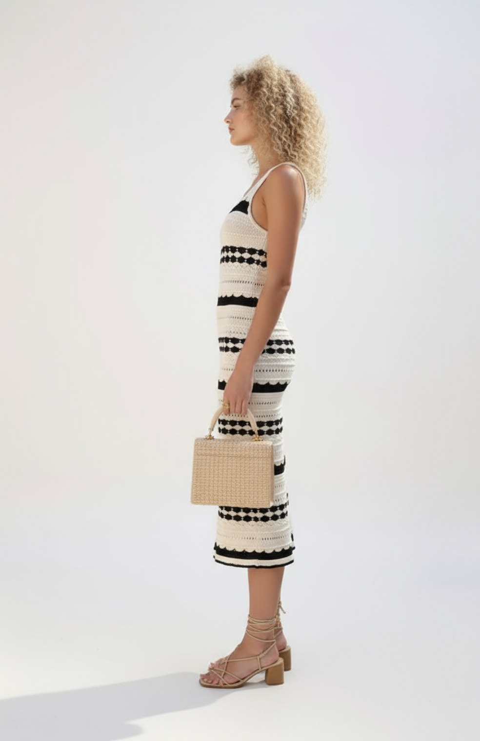 Celia Midi Jurk Dames | Gehaakt Ontwerp Bodycon Pasvorm