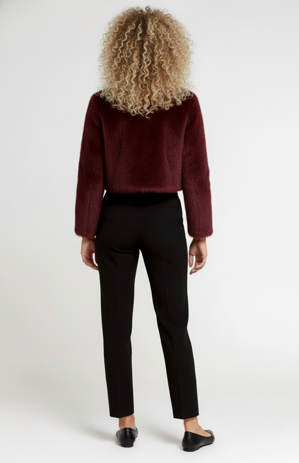 Fleur Dames Korte Jas | Zachte Faux Fur | Ronde Hals | Rechte Snit