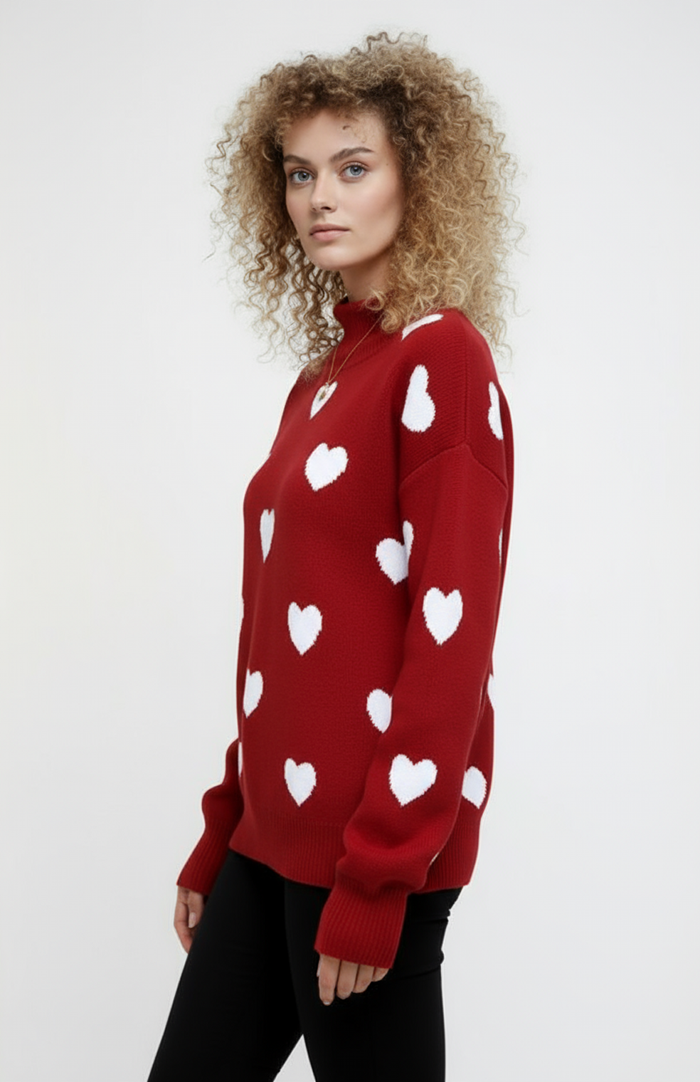 Rosa Trui | Oversized Hartgebreid Ontwerp met Speels Patroon