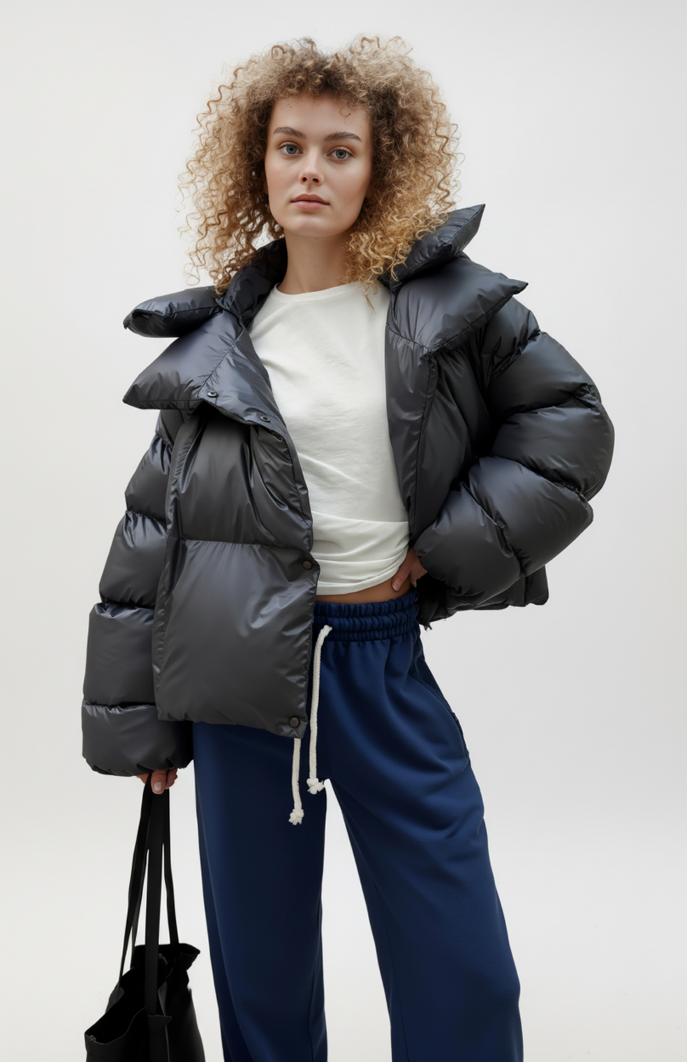 Jorunn Gewatteerde Jas Dames |  Oversized Winterjas met afneembare capuchon