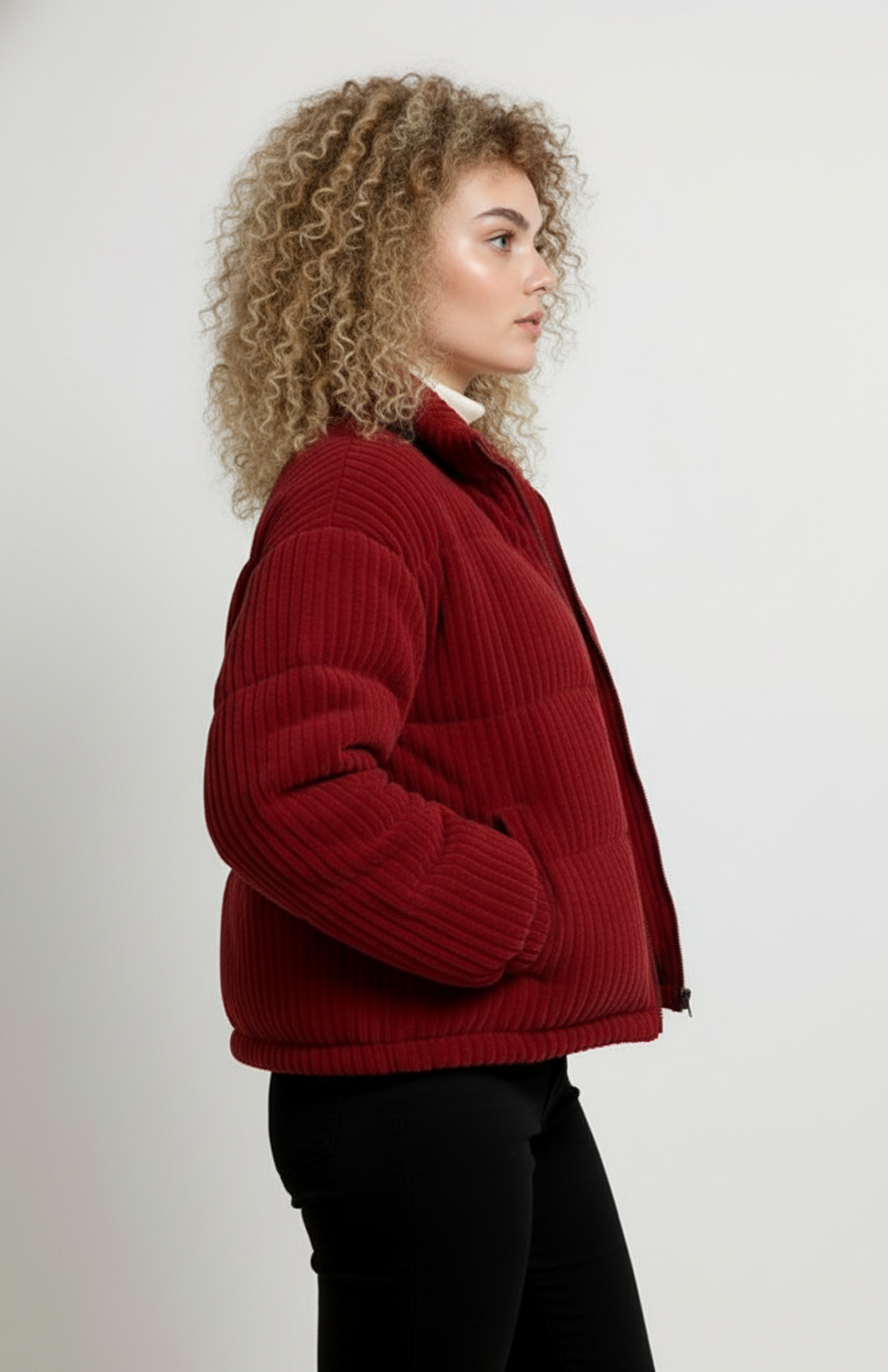 Kiral Dames Pufferjas | Korte Gewatteerde Jas Met Ribstructuur