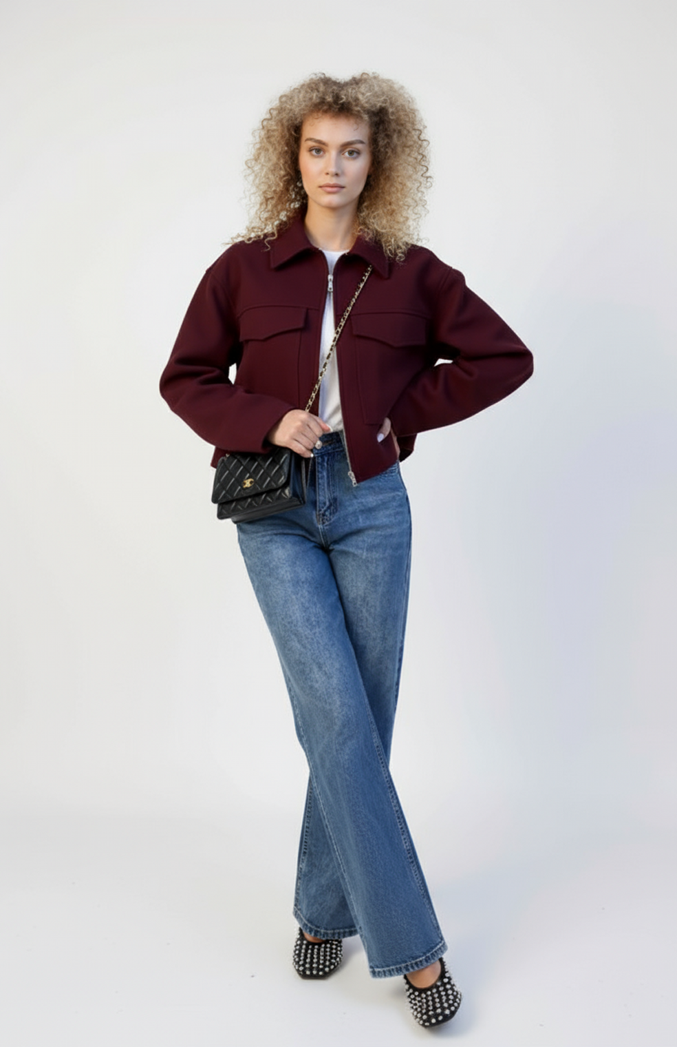 Helle Dames Jas in Bordeaux Rood | Tijdloos Design met Verfijnd Detail