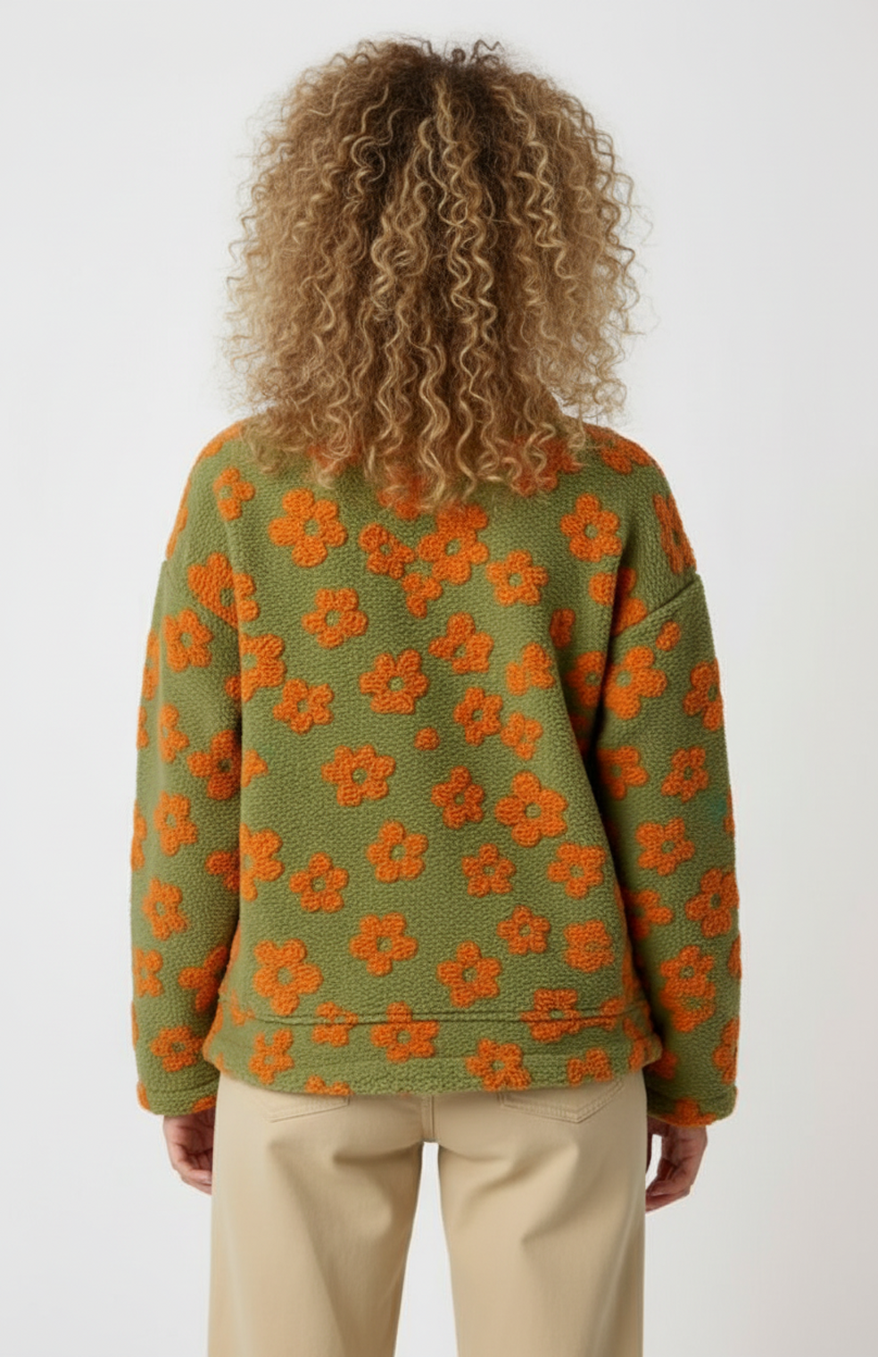 Women's Sweater | Half Zipper | Floral Pattern