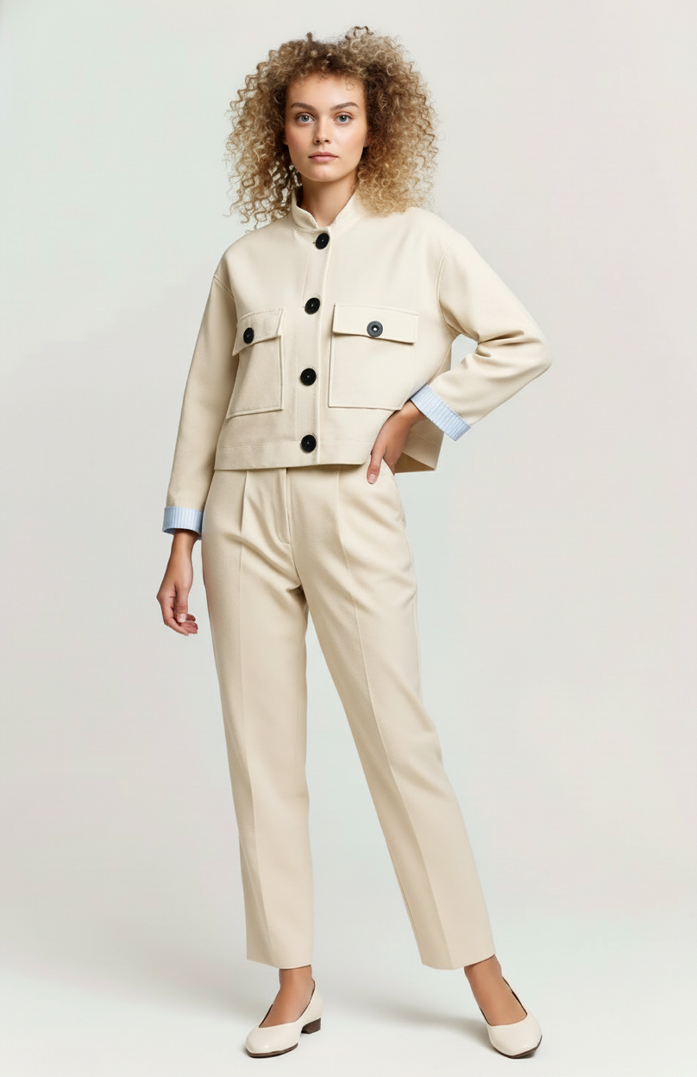 Domelia Dames Co-Ord Set | Cropped Jack & Rechte Broek