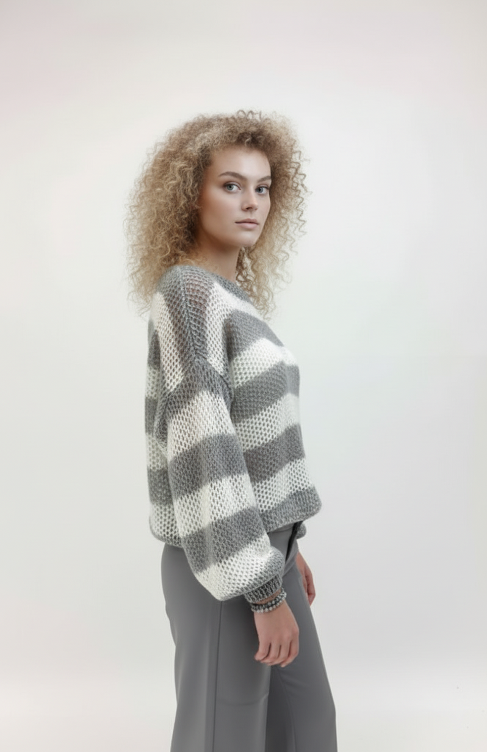 Seline Dames Trui | Gestreept | Grof Gebreid | Relaxte Pasvorm