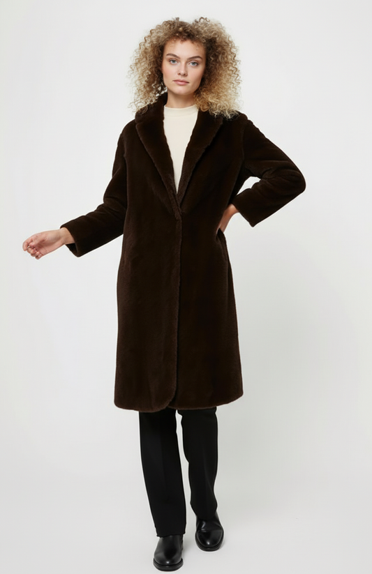 Dames Jas | Lang Model | Zachte Faux Fur Look