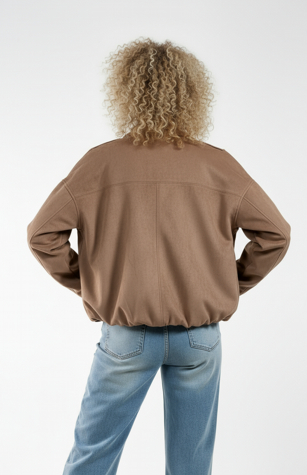 Ivara Damesjas | Suede jas met Lange Mouwen