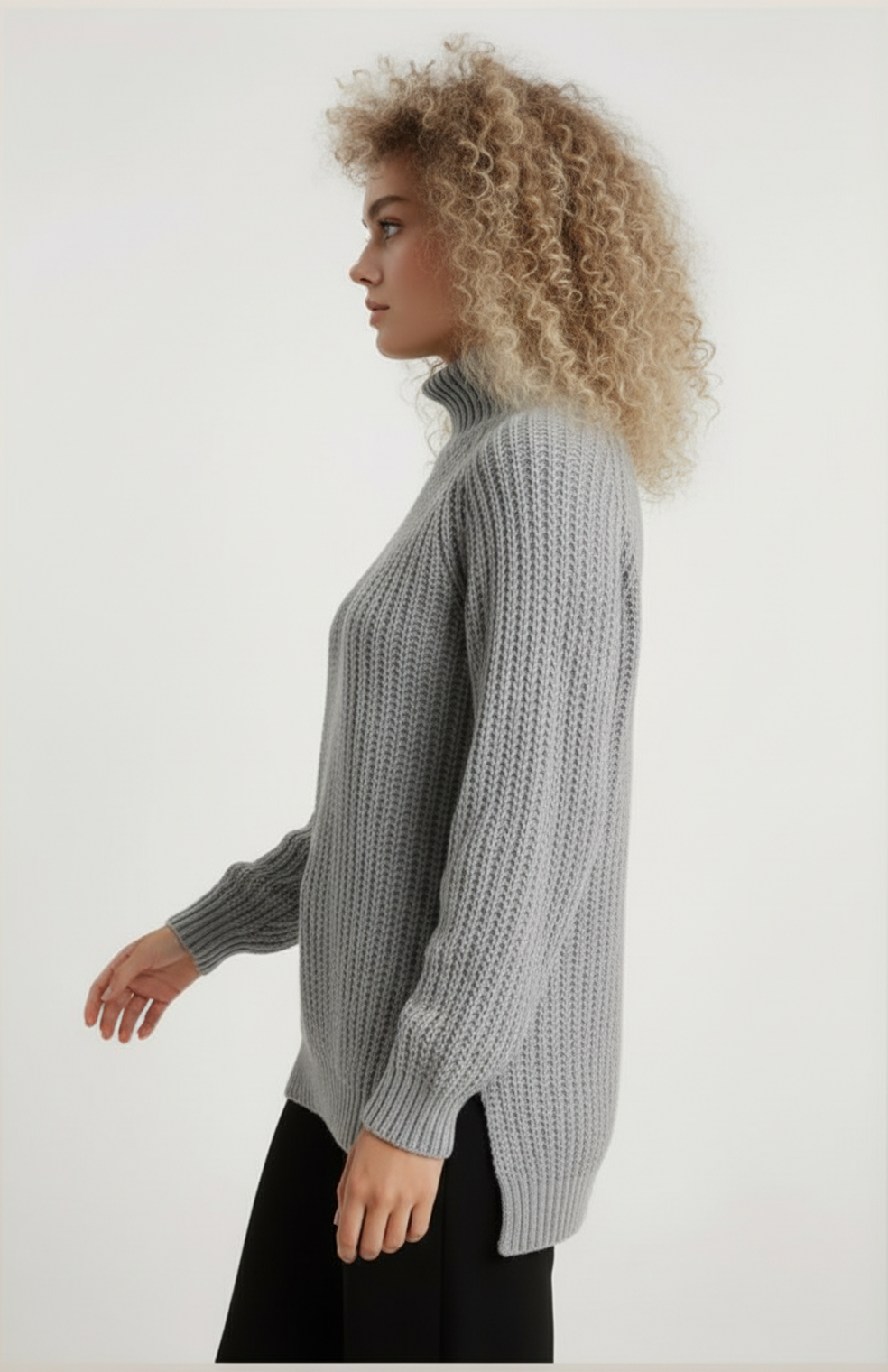 Giorgia Women's Turtleneck | Oversized | Side Slit | Knitted
