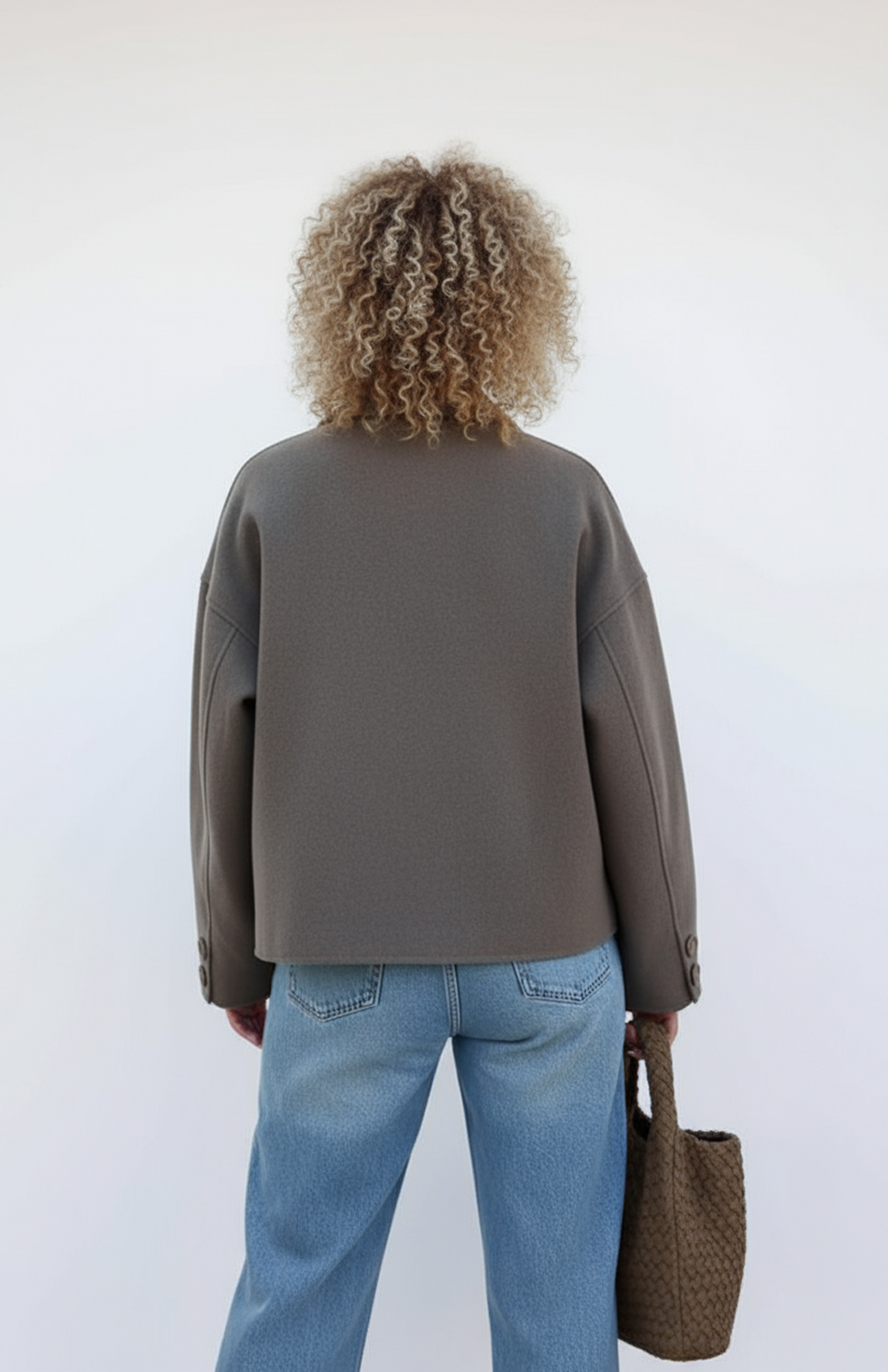 Helle Dames Jas | Oversized Wolmix met Kraag en Knoopsluiting