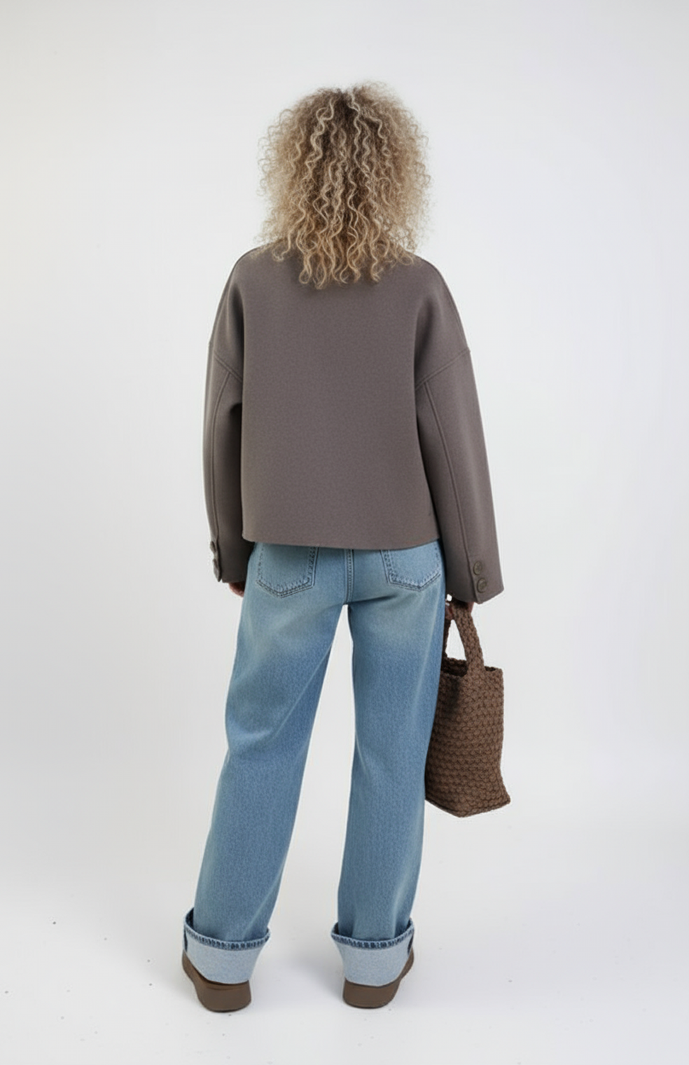 Helle Dames Jas | Oversized Wolmix met Kraag en Knoopsluiting