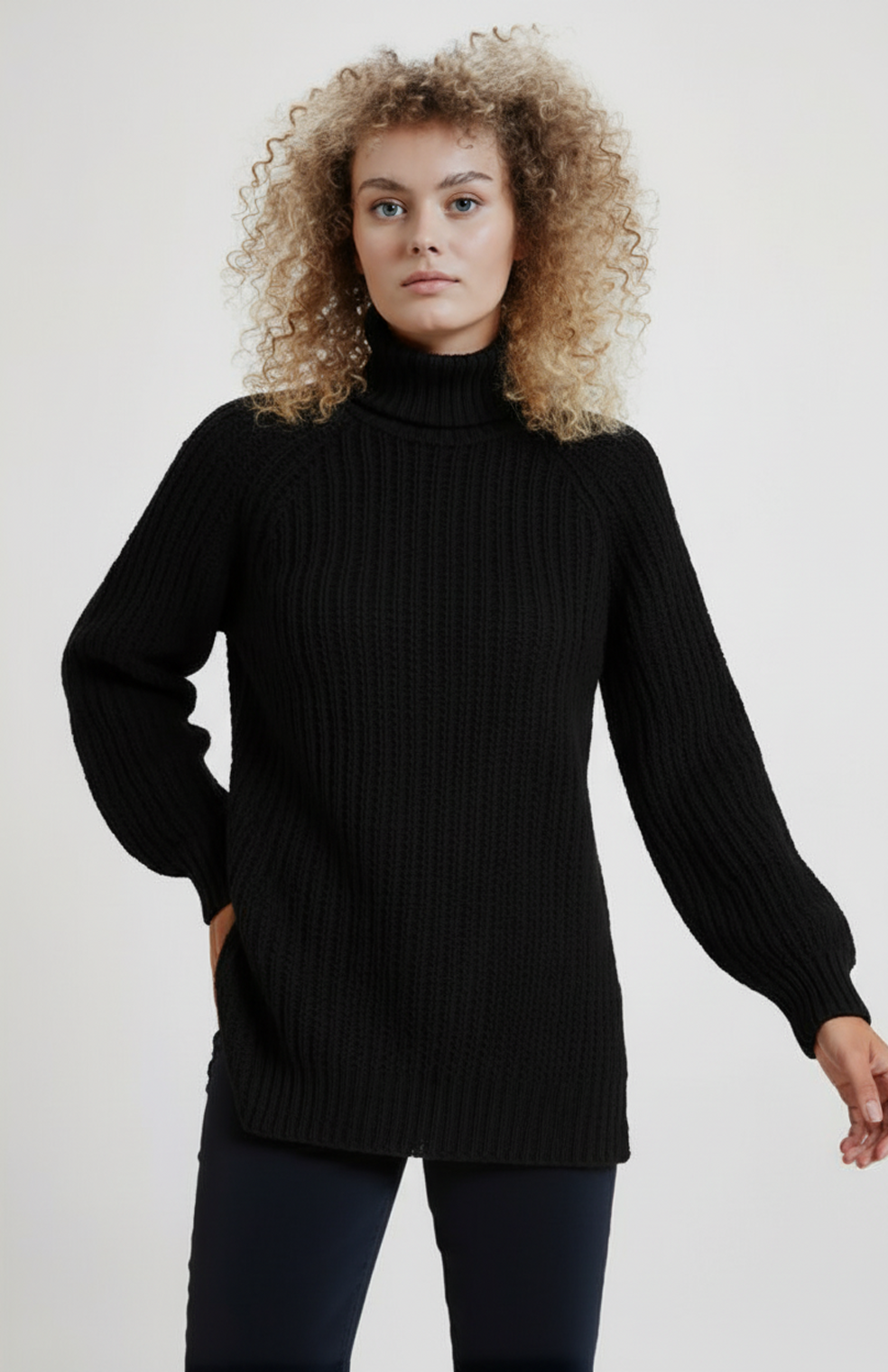 Giorgia Women's Turtleneck | Oversized | Side Slit | Knitted