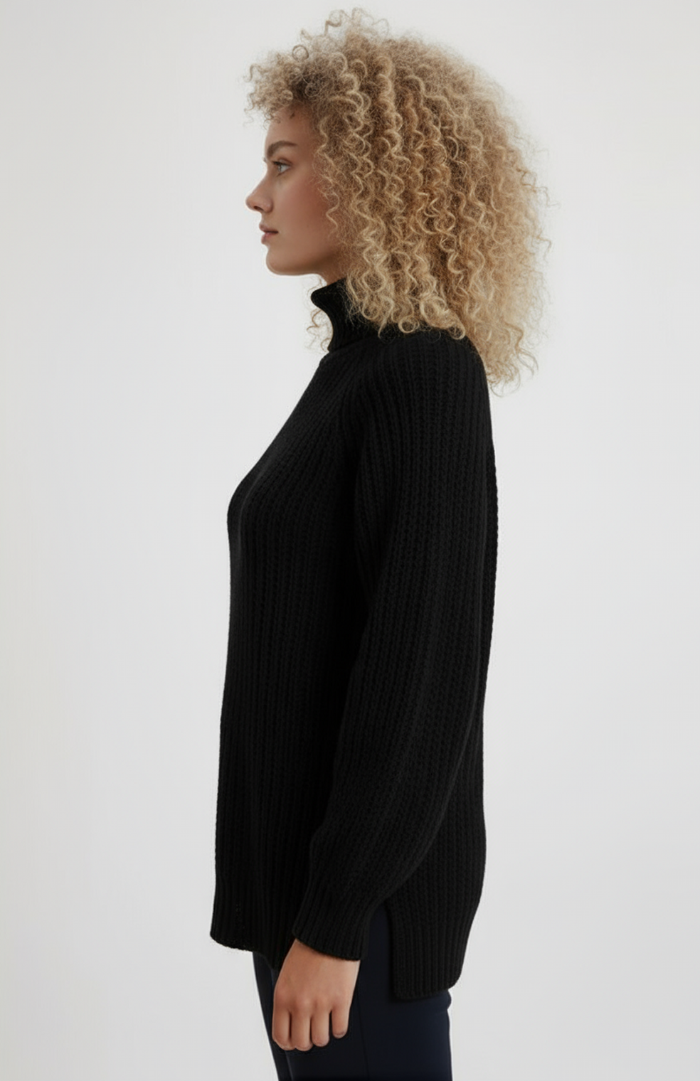Giorgia Women's Turtleneck | Oversized | Side Slit | Knitted