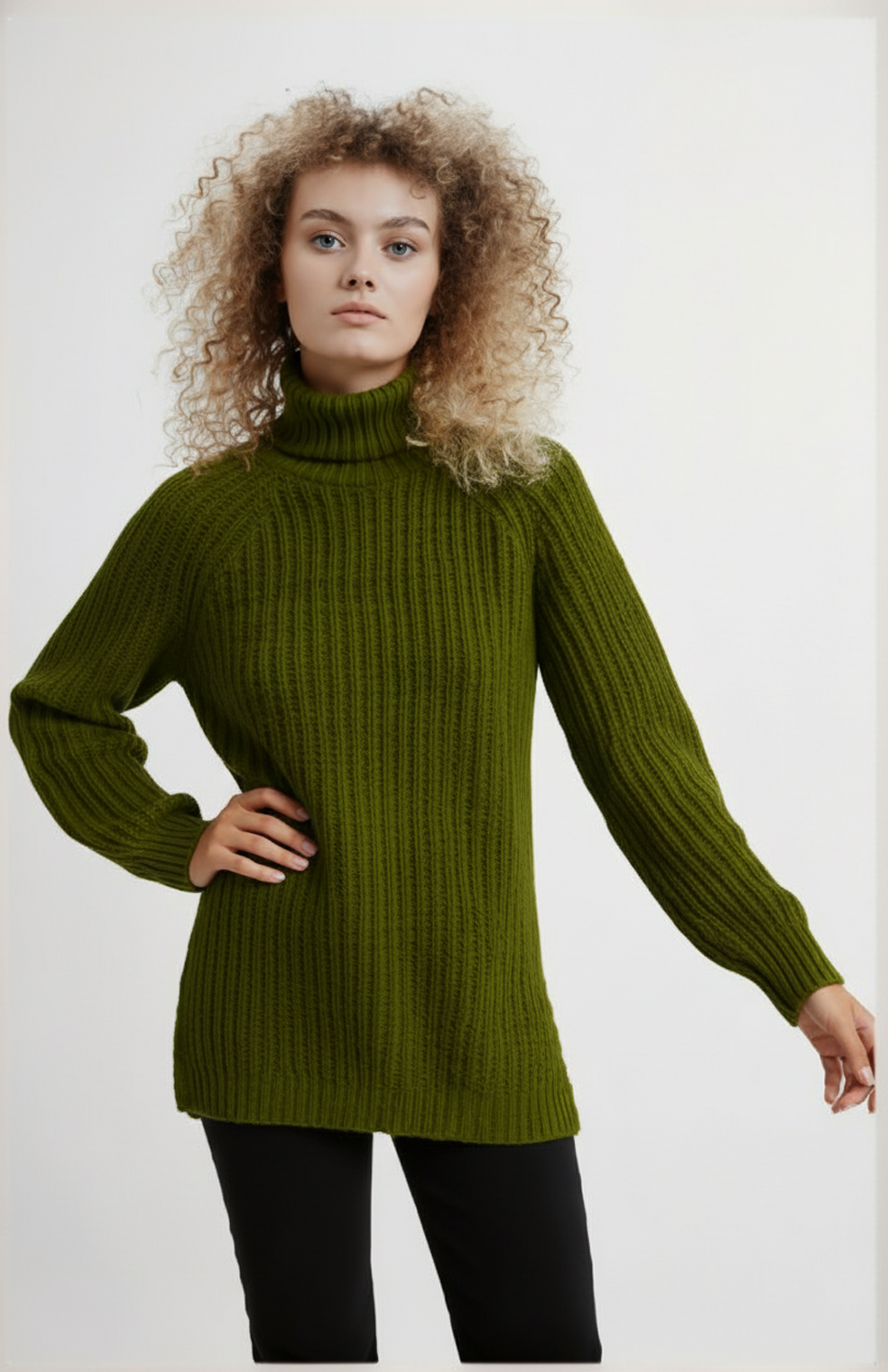 Giorgia Women's Turtleneck | Oversized | Side Slit | Knitted