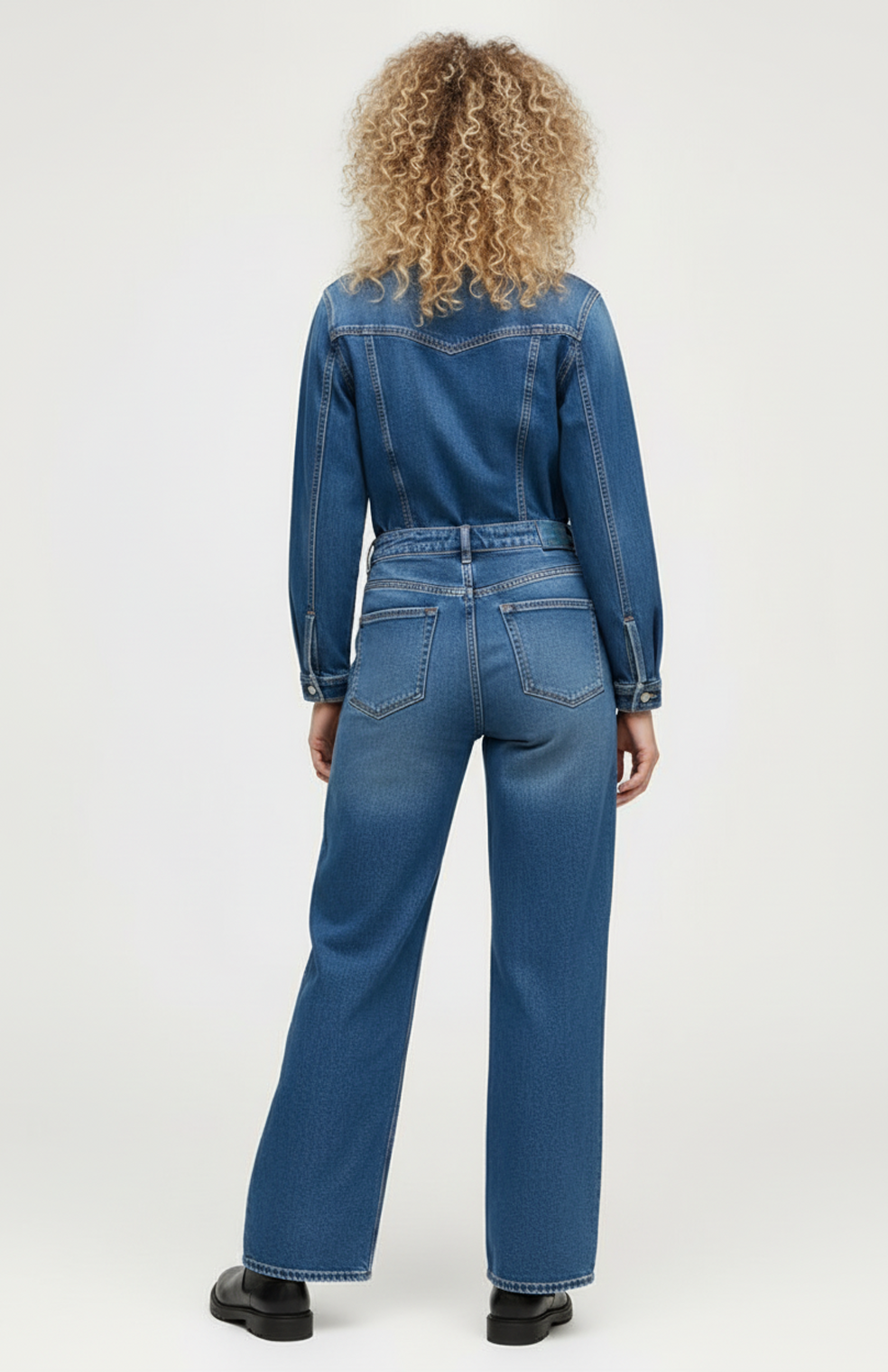 Delphia Dames Denim Co-Ord Set | Lange Mouwen | Rechte Pijpen | Klassieke Wassing